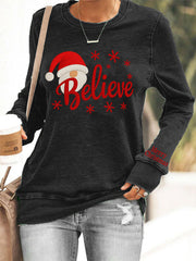 Women's Christmas Believe Casual Sweatshirt