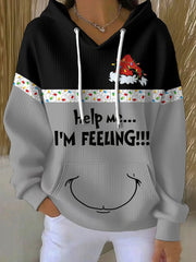 Women's Christmas Funny Feeling Printed Hoodie