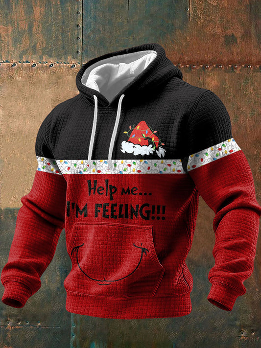 Men's Christmas Funny Feeling Printed Hoodie