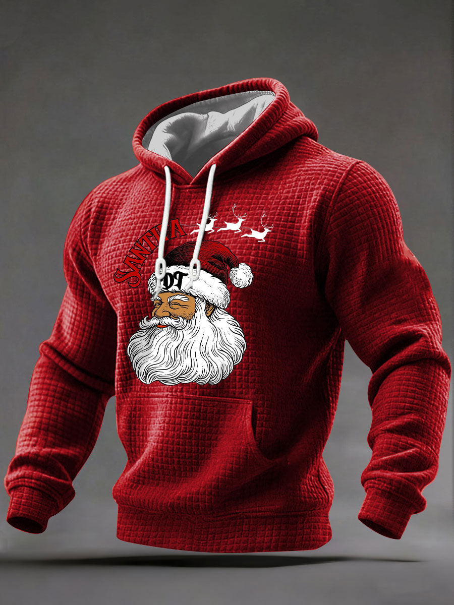 Men's Santa Claus FDT Print Casual Hoodie