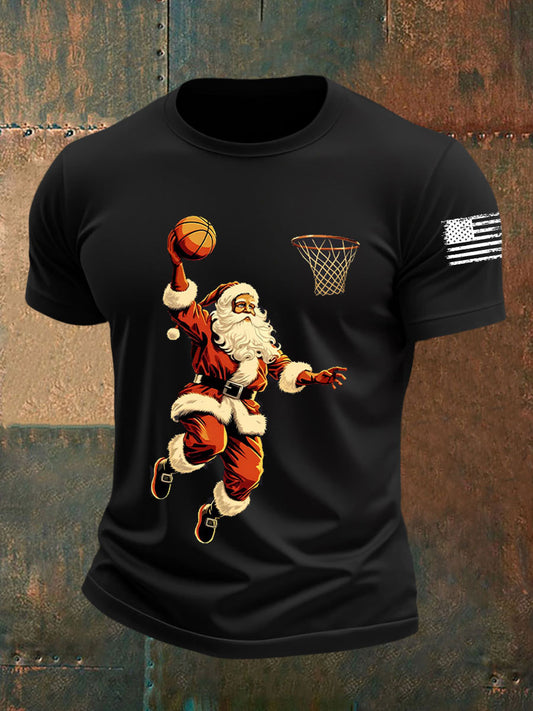 Men's Basketball Santa Claus Short-sleeved T-shirt
