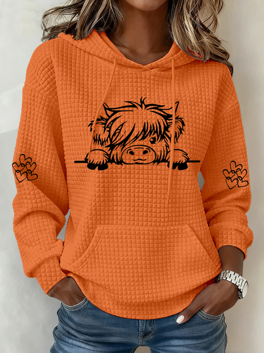 Women's Highland Cow Print Casual Top