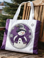 Purple Art Christmas Alzheimer's Awareness Printed Canvas Bags