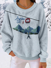 Women's Ski Print Casual Top