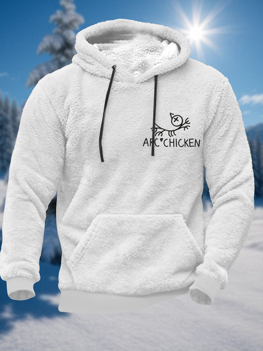 Men's Funny Arc'chicken Plush Hoodie