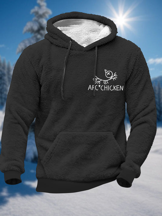 Men's Funny Arc'chicken Plush Hoodie