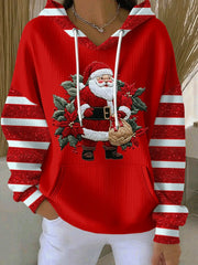 Women's Christmas Santa Claus Printed Hoodie