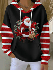 Women's Christmas Santa Claus Printed Hoodie