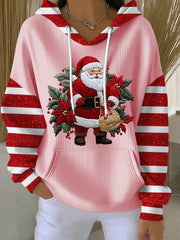 Women's Christmas Santa Claus Printed Hoodie