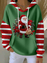 Women's Christmas Santa Claus Printed Hoodie