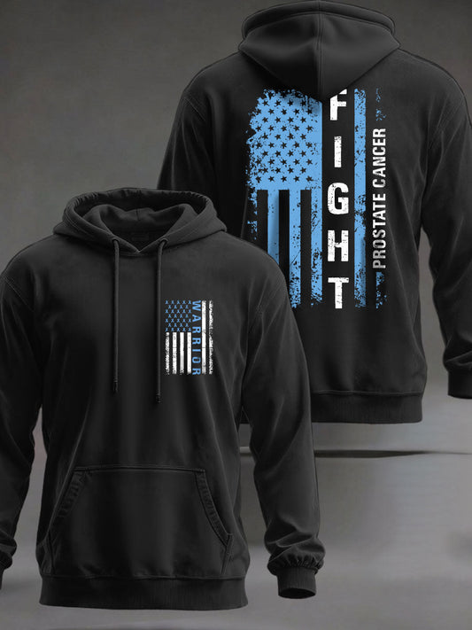 Men's Prostate Cancer Awareness Printed Casual Hoodie