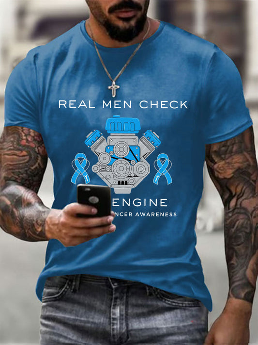 Men's Prostate Cancer Awareness Print Casual T-Shirt