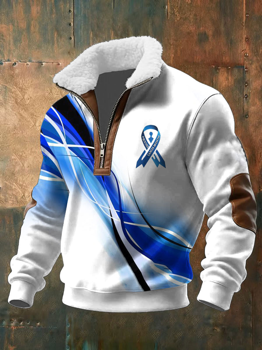 Men's Prostate Cancer Awareness Printed Casual Top
