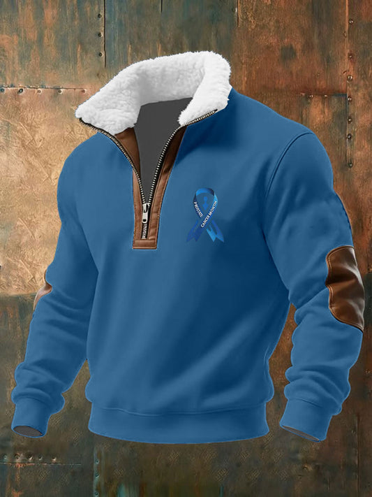 Men's Prostate Cancer Awareness Printed Casual Top