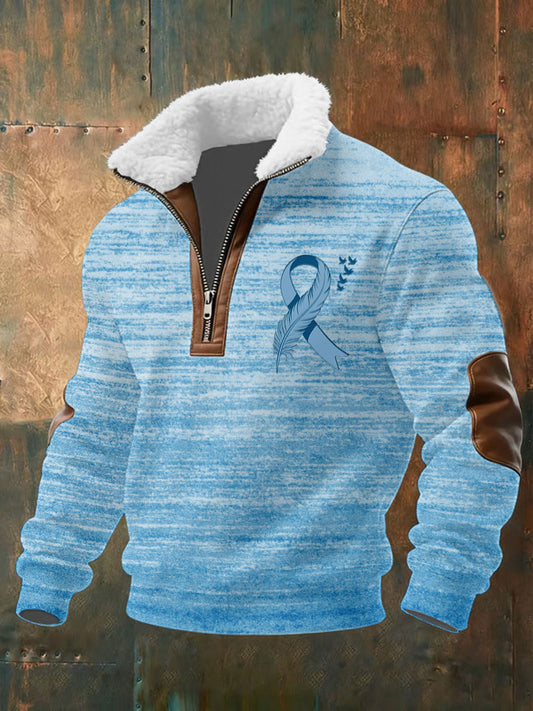 Men's Prostate Cancer Awareness Printed Casual Top