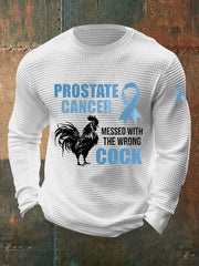 Men's Prostate Cancer Awareness Waffle Print Casual T-Shirt
