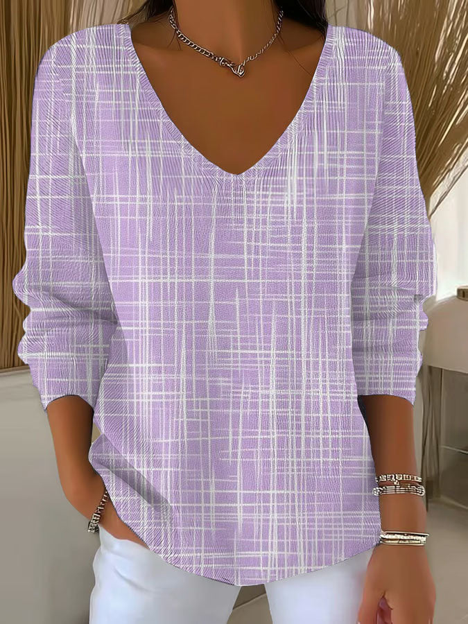 Women's Purple Art Printed Casual Top
