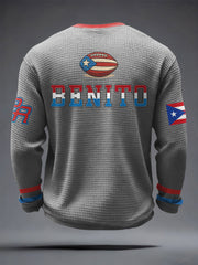 Men's Bunny Football Music Lover Printed Waffle Tops