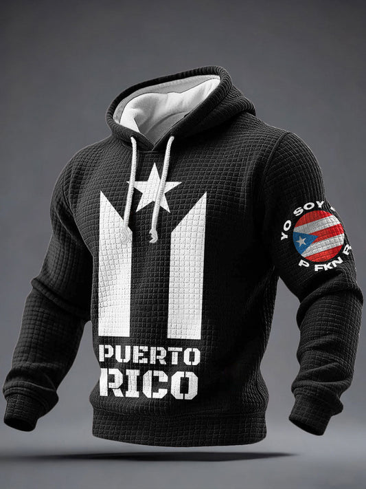 Men's Puerto Rico Proud Art Printed Hoodie