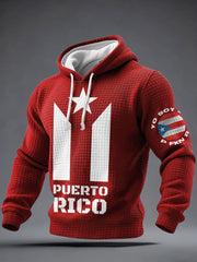 Men's Puerto Rico Proud Art Printed Hoodie