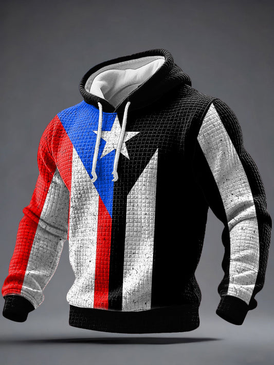 Men's Puerto Rico Proud Art Printed Hoodie