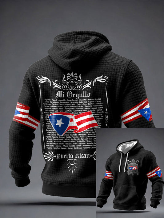 Men's Puerto Rico Proud Art Printed Hoodie