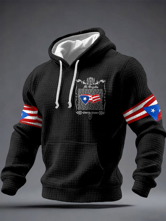 Men's Puerto Rico Proud Art Printed Hoodie