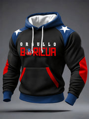 Men's Puerto Rico Proud Art Printed Hoodie