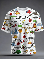 Men's Puerto Rico Art Printed short sleeves t-shirt