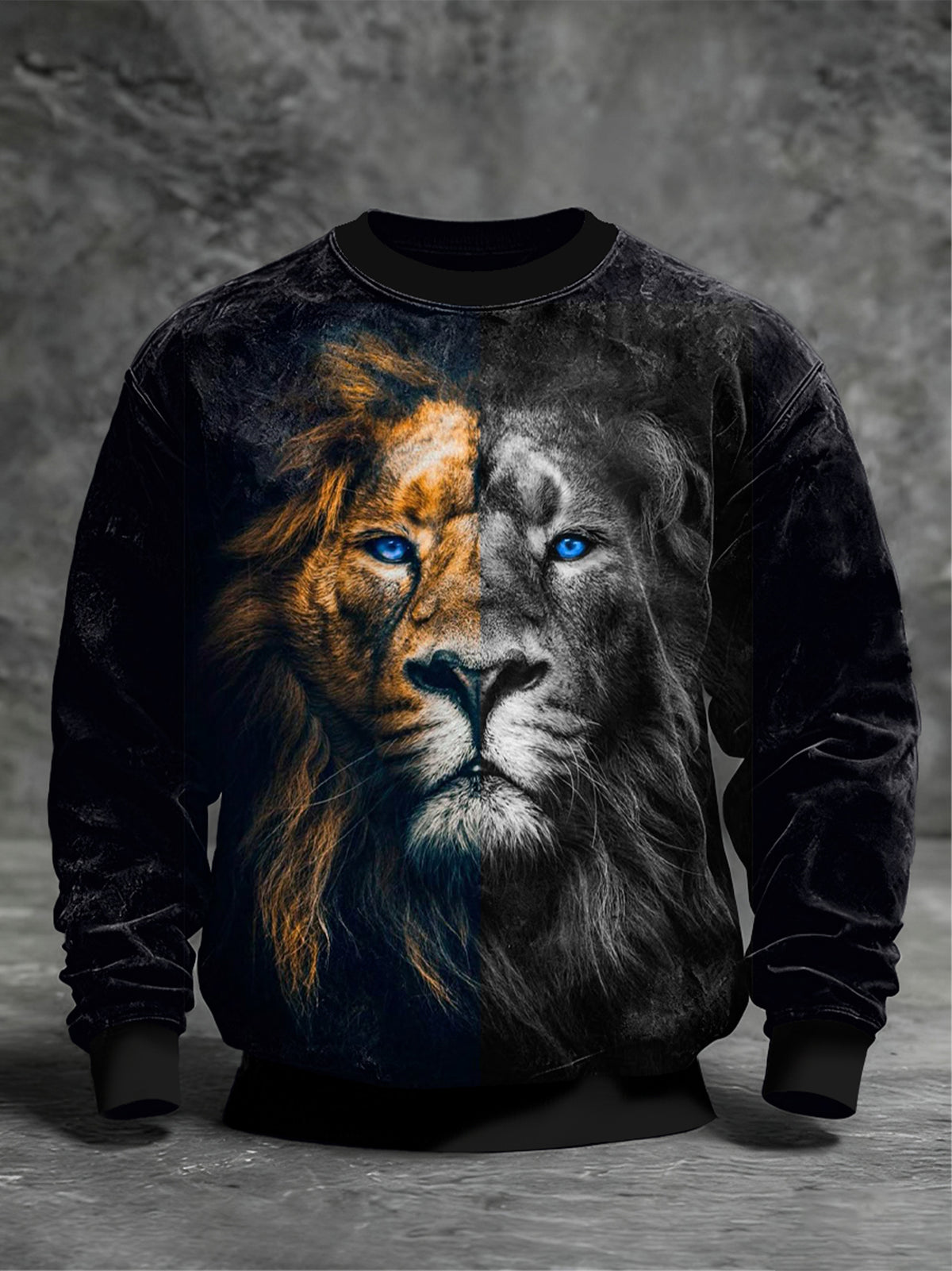 Men's  Art Lion Crew Neck Sweatshirt