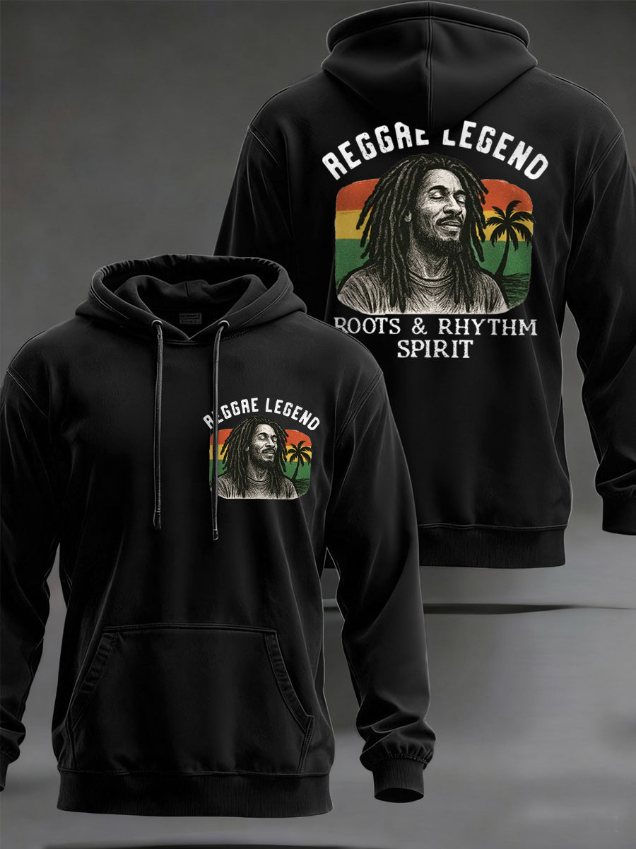 Men's Reggae Legend Print Commemorative Hoodie