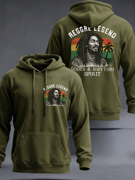 Men's Reggae Legend Print Commemorative Hoodie