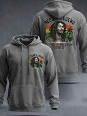 Men's Reggae Legend Print Commemorative Hoodie