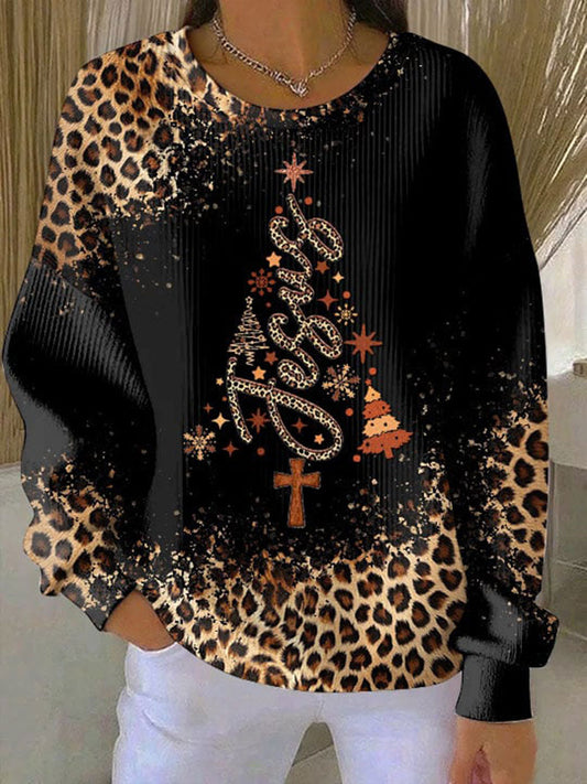 Women's Christmas Cross Print Casual Sweatshirt