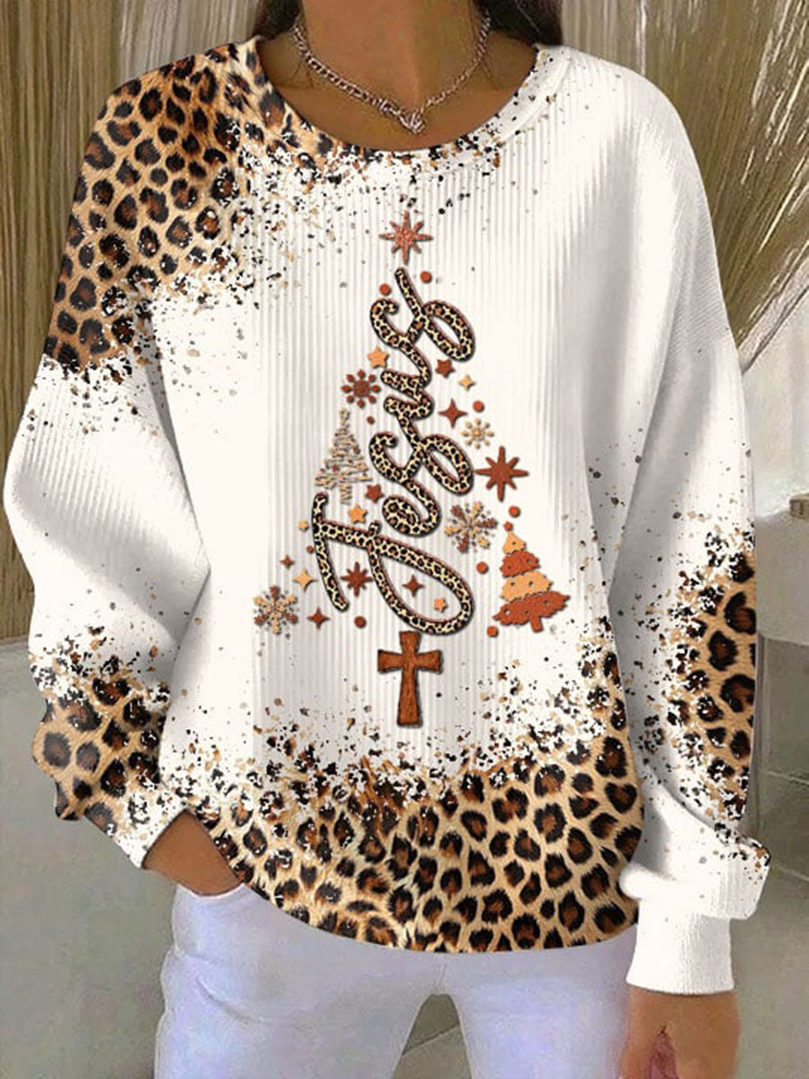 Women's Christmas Cross Print Casual Sweatshirt