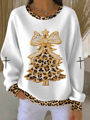 Women's Christmas Cross Print Casual Sweatshirt