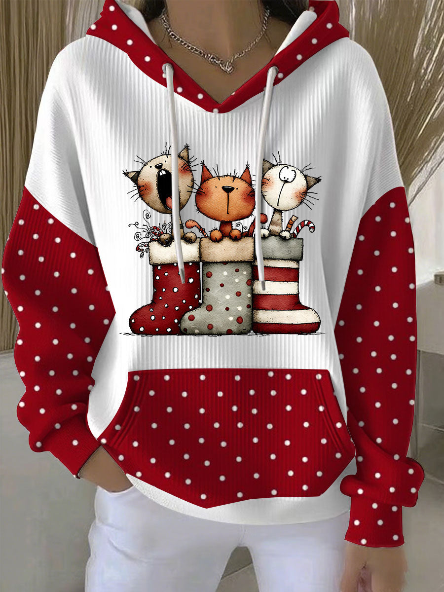 Women's Christmas Print Casual Hoodie
