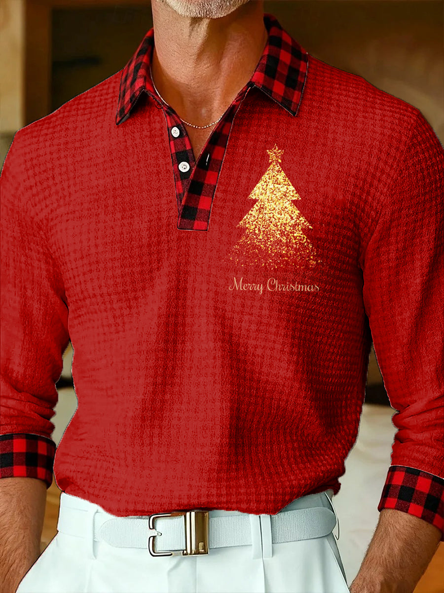 Men's Merry Christmas Waffle Long Sleeve T-Shirt