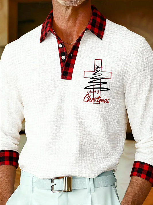 Men's Christmas Faith Print long sleeve shirt