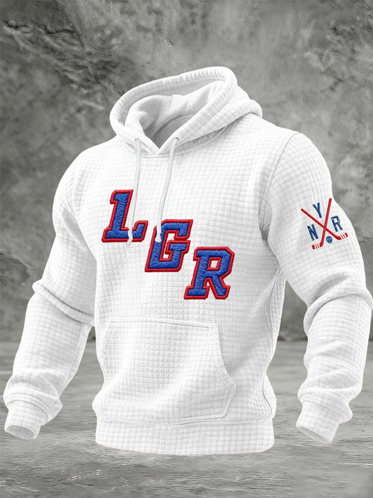 Men's ice Hockey Checkered Cotton Hoodie