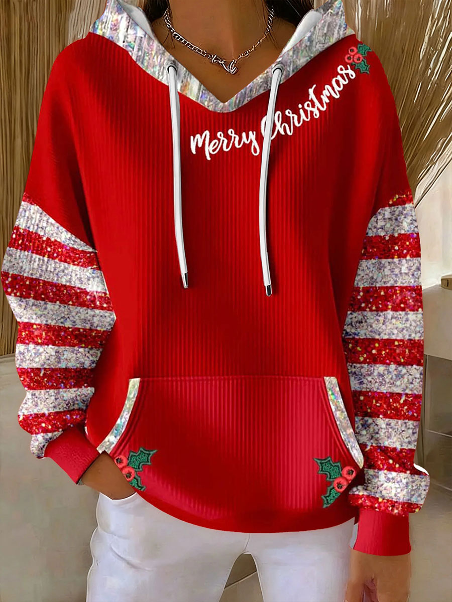 Women's Christmas Print Casual Hoodie