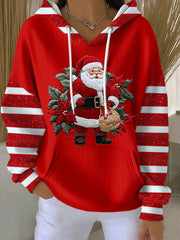 Women's Santa Claus Print Casual Hoodie