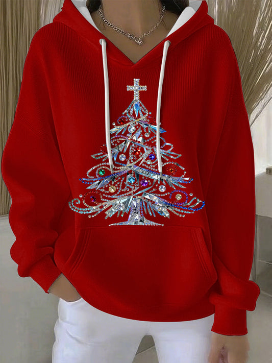 Women's Christmas Print Casual Hoodie