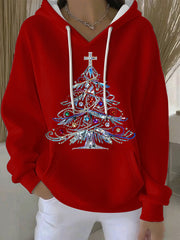 Women's Christmas Print Casual Hoodie