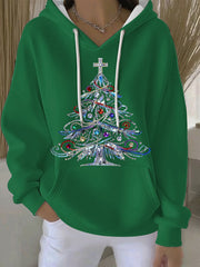 Women's Christmas Print Casual Hoodie