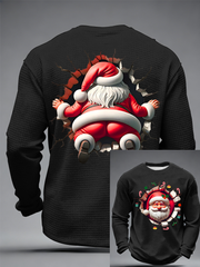 Men's Fun Santa Waffle Long Sleeve T-Shirt