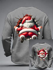 Men's Fun Santa Waffle Long Sleeve T-Shirt