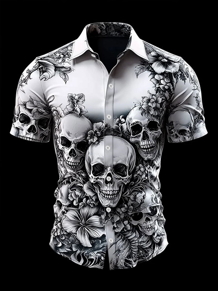 Men's Vintage Skull Short Sleeve Shirt