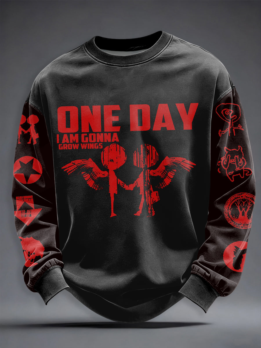 Men's Rock Music Inspired Crew Neck Sweatshirt