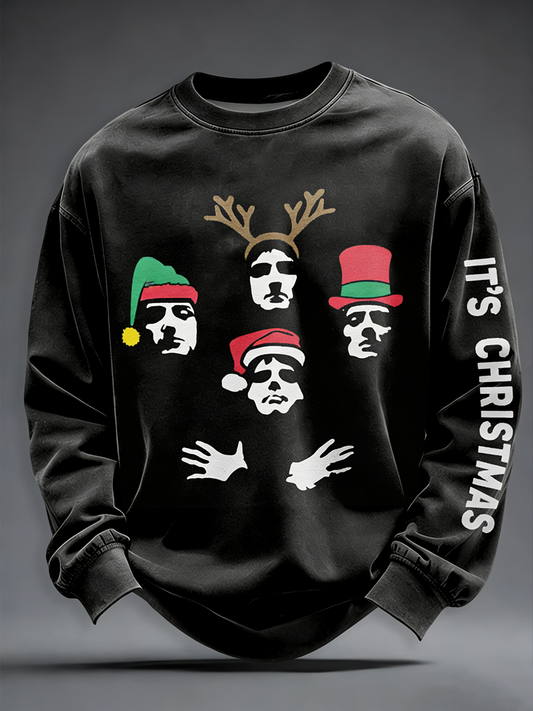 Men's Thanks God It's Christmas Rock Band Inspired Sweatshirt